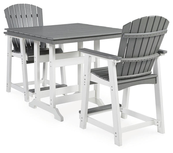 Transville Outdoor Counter Height Dining Table with 2 Barstools