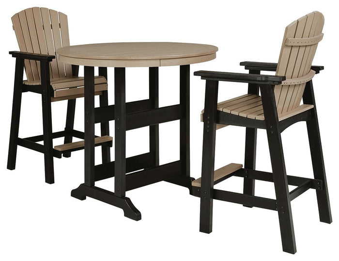 Huskisson Outdoor Counter Height Dining Table with 2 Barstools II