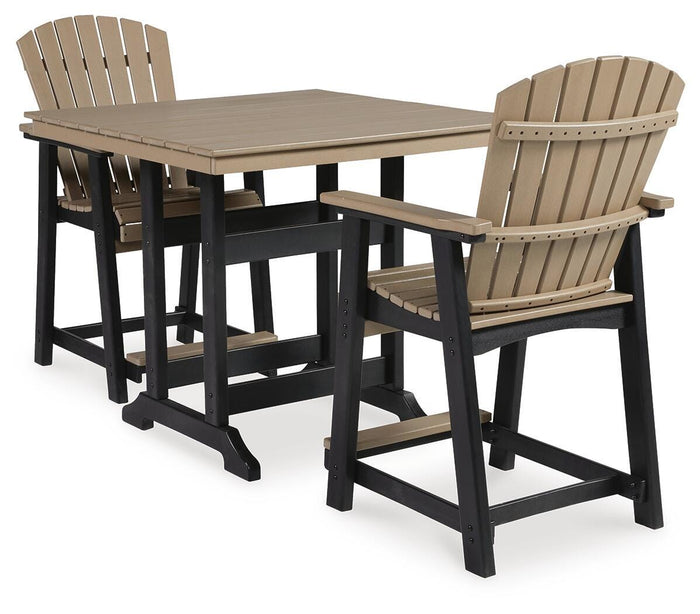 Huskisson Outdoor Counter Height Dining Table with 2 Barstools III