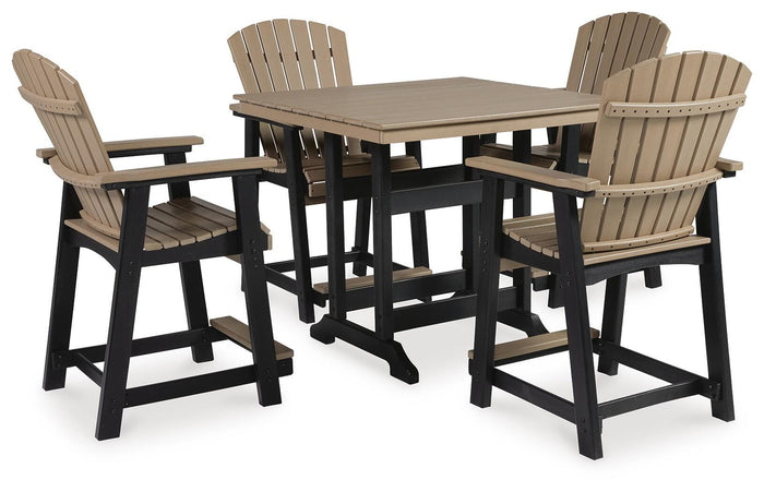 Huskisson Outdoor Counter Height Dining Table with 4 Barstools
