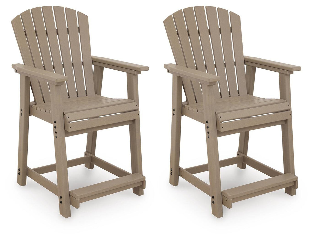 Ashworth Cross Outdoor Counter Height Bar Stool (Set of 2)