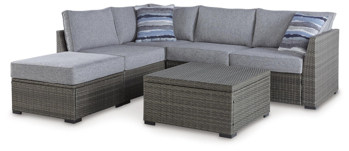 Halden Point Outdoor Loveseat Sectional/Ottoman/Table Set (Set of 4)