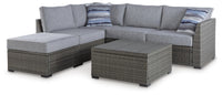 Halden Point Outdoor Loveseat Sectional/Ottoman/Table Set (Set of 4)