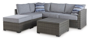 Halden Point Outdoor Loveseat Sectional/Ottoman/Table Set (Set of 4)