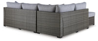 Halden Point Outdoor Loveseat Sectional/Ottoman/Table Set (Set of 4)