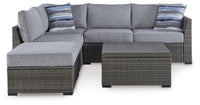 Halden Point Outdoor Loveseat Sectional/Ottoman/Table Set (Set of 4)