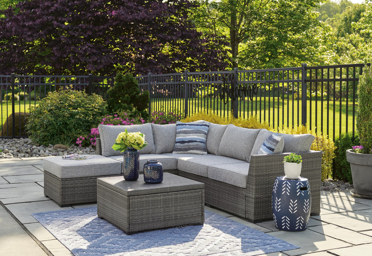Halden Point Outdoor Loveseat Sectional/Ottoman/Table Set (Set of 4)