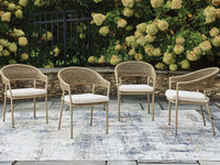 Rosie Bay Outdoor Arm Chair with Cushion (Set of 4)