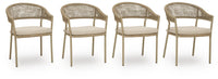 Rosie Bay Outdoor Arm Chair with Cushion (Set of 4)