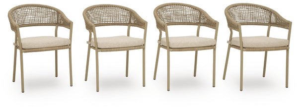 Orchard Beach Outdoor Arm Chair with Cushion (Set of 4)