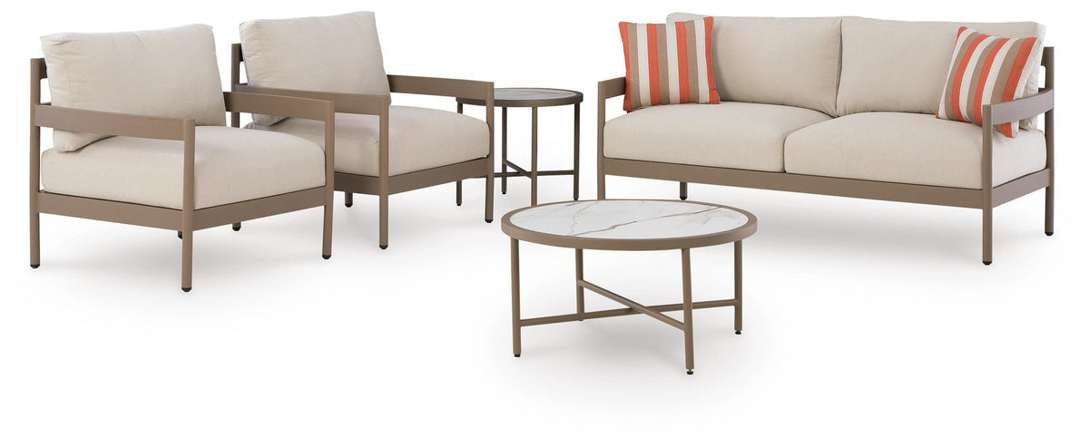 Wynnie Outdoor Love/Chairs/Tables Set (Set of 5)