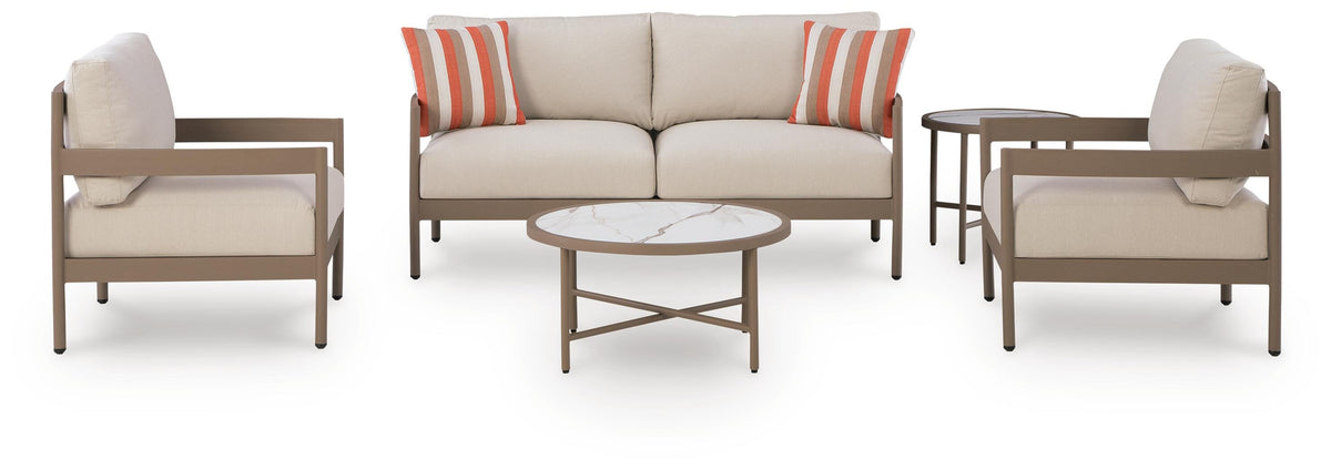 Wynnie Outdoor Love/Chairs/Tables Set (Set of 5)