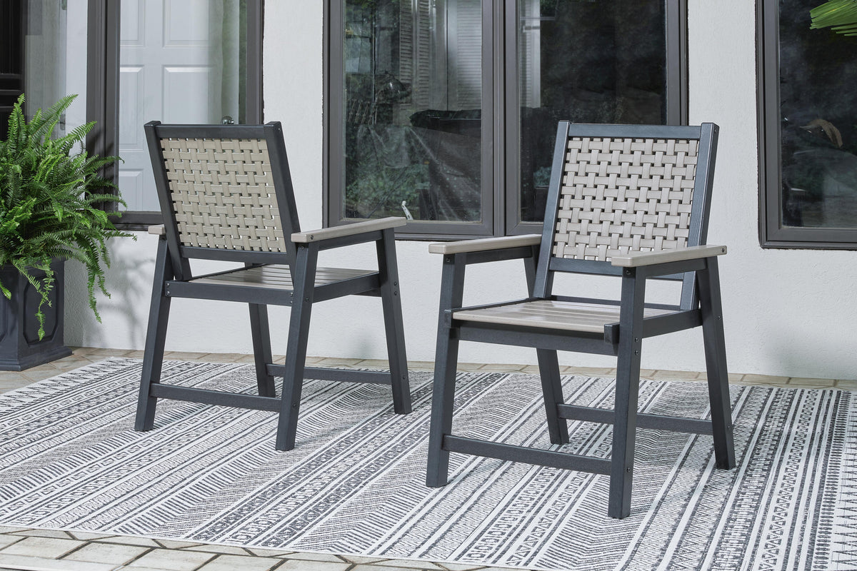 Marchesa Outdoor Dining Table with 2 Swivel Arm Chairs and 4 Arm Chairs