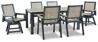 Marchesa Outdoor Dining Table with 2 Swivel Arm Chairs and 4 Arm Chairs