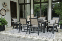Marchesa Outdoor Dining Table with 2 Swivel Arm Chairs and 4 Arm Chairs