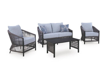 Solen Bodega Island Outdoor Love/Chairs/Table Set (Set of 4)