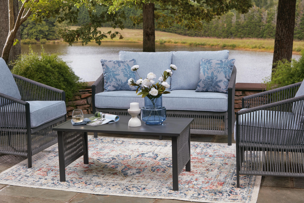 Solen Bodega Island Outdoor Love/Chairs/Table Set (Set of 4)