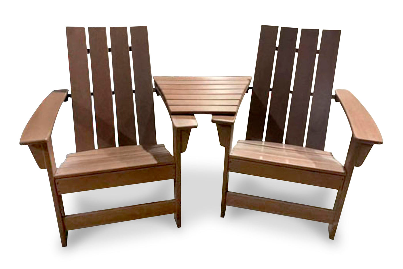 Emmeline 2 Adirondack Chairs with Tete-A-Tete Table Connector
