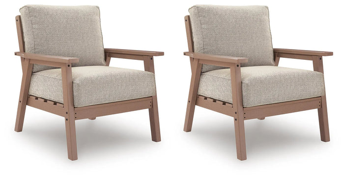Halliday Bay Outdoor Lounge Chair with Cushion (Set of 2)