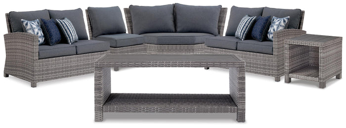 Ridgeforge 4-Piece Outdoor Sectional with Outdoor Coffee Table and End Table