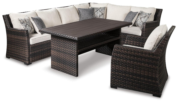 Bermagui Park 3-Piece Outdoor Sofa Sectional with Lounge Chair and Table