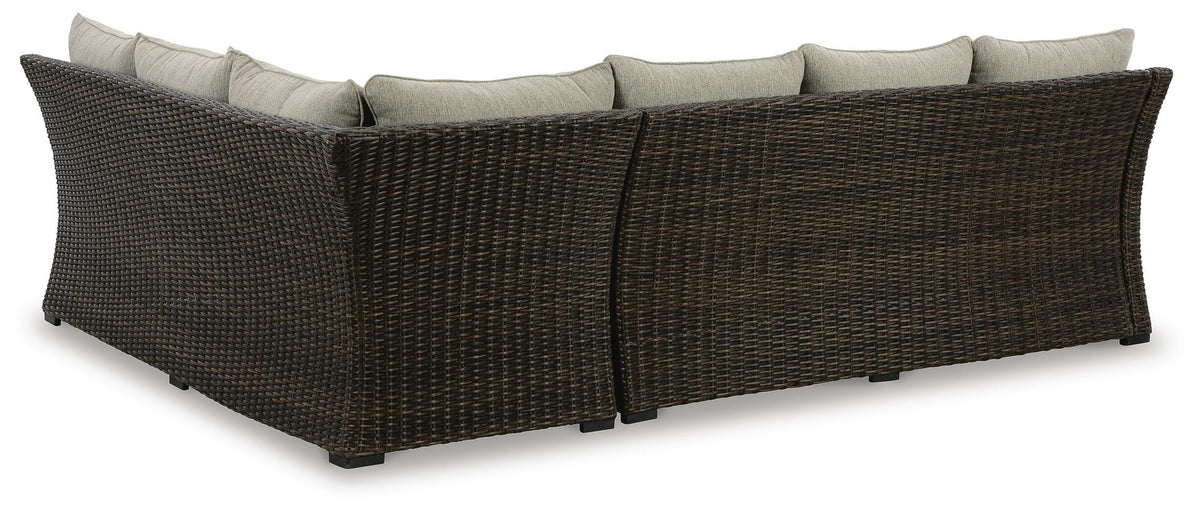 Marnie Outdoor Sofa Sectional/Bench with Cushion (Set of 3)