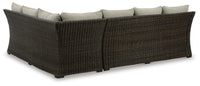 Marnie Outdoor Sofa Sectional/Bench with Cushion (Set of 3)