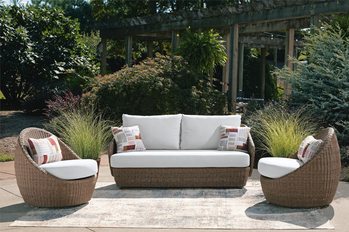 Millie Park Outdoor Loveseat/2 Swivel Chairs (Set of 3)
