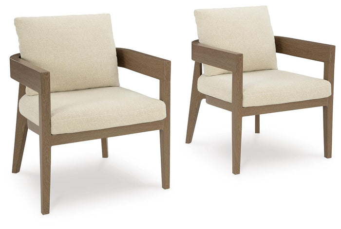 Pemberton Outdoor Dining Arm Chair with Cushion (Set of 2)