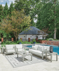 Amoretta Outdoor Sofa with 2 Lounge Chairs and Coffee Table