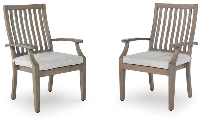 Sadie Outdoor Arm Chair with Cushion (Set of 2)