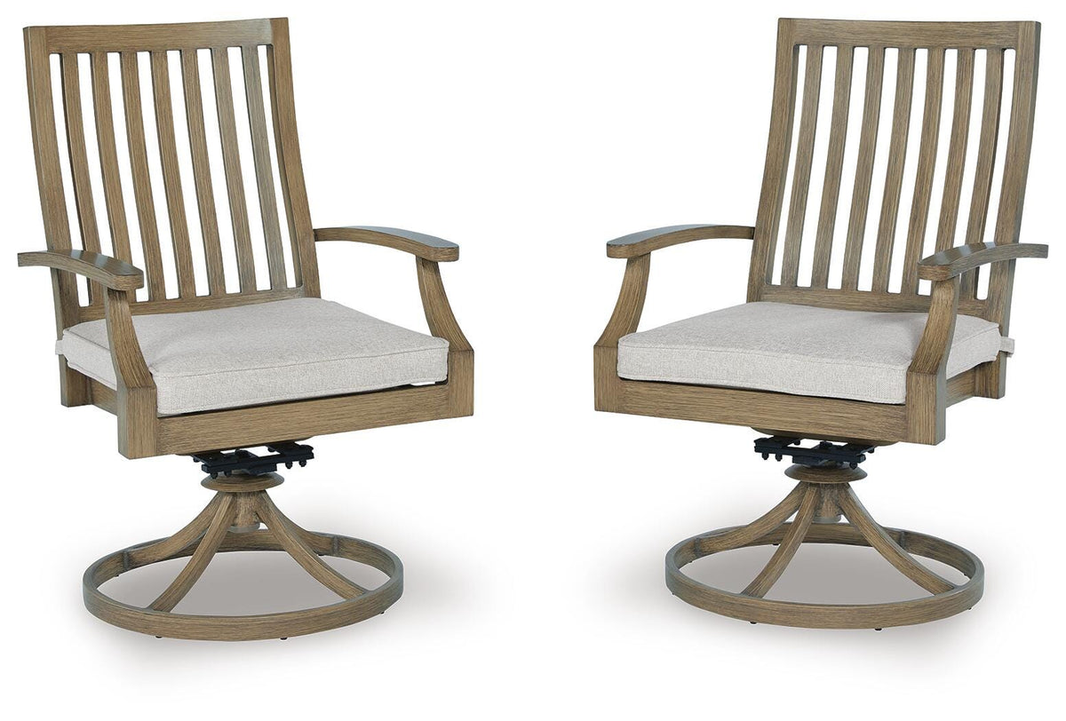 Sadie Outdoor Swivel Chair with Cushion (Set of 2)