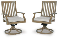 Sadie Outdoor Swivel Chair with Cushion (Set of 2)