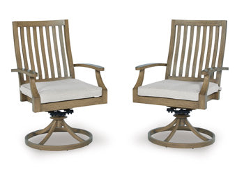 Sadie Outdoor Swivel Chair with Cushion (Set of 2)