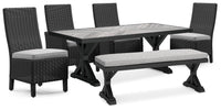 Tallowood Outdoor Dining Table with 4 Chairs and Bench