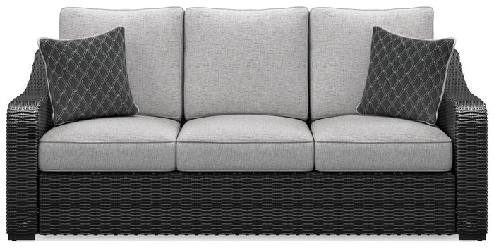 Tallowood Outdoor Sofa with Cushion in Black/Light Gray
