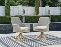 Hensley Outdoor Swivel Dining Chair (Set of 2)