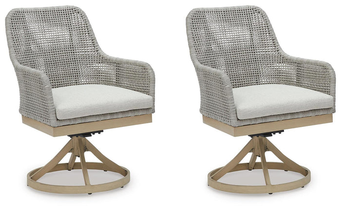 Hensley Outdoor Swivel Dining Chair (Set of 2)