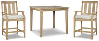Marlie Outdoor Counter Height Dining Table with 2 Barstools