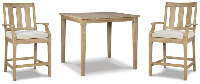 Marlie Outdoor Counter Height Dining Table with 2 Barstools