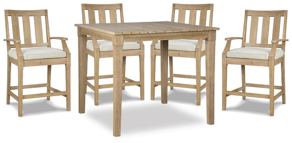 Clare View Outdoor Counter Height Dining Table with 4 Barstools