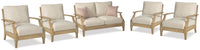 Marlie Outdoor Loveseat and 4 Lounge Chairs