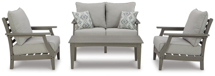 Verve Outdoor Loveseat with 2 Lounge Chairs and Coffee Table
