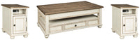 Barnwell Coffee Table and 2 Chairside End Tables