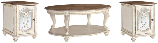 Realyn Coffee Table and 2 End Tables