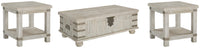 Wilton Coffee Table and 2 End Tables in White Wash Gray
