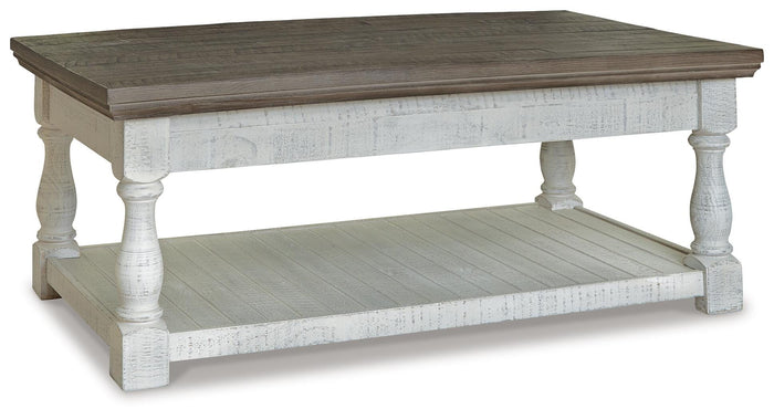 Millbrook Lift-Top Coffee Table in Gray/White