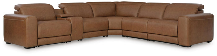 Culburra 6-Piece Power Reclining Sectional with Console in Caramel