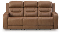Winslow Bay Power Reclining Sofa with Audio Seating in Caramel