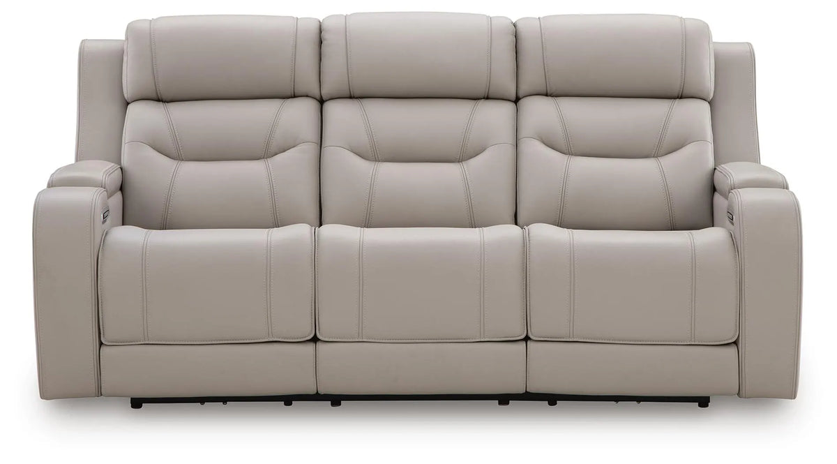 Winslow Bay Power Reclining Sofa with Audio Seating in Gray